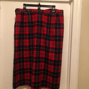 Pendleton Vintage Wool Winter Lined Skirt Red Plaid Boyd Tartan Size 20